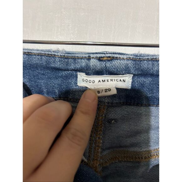 Good American Women's Size 8/29 Blue Distressed Jeans - Picture 5 of 6
